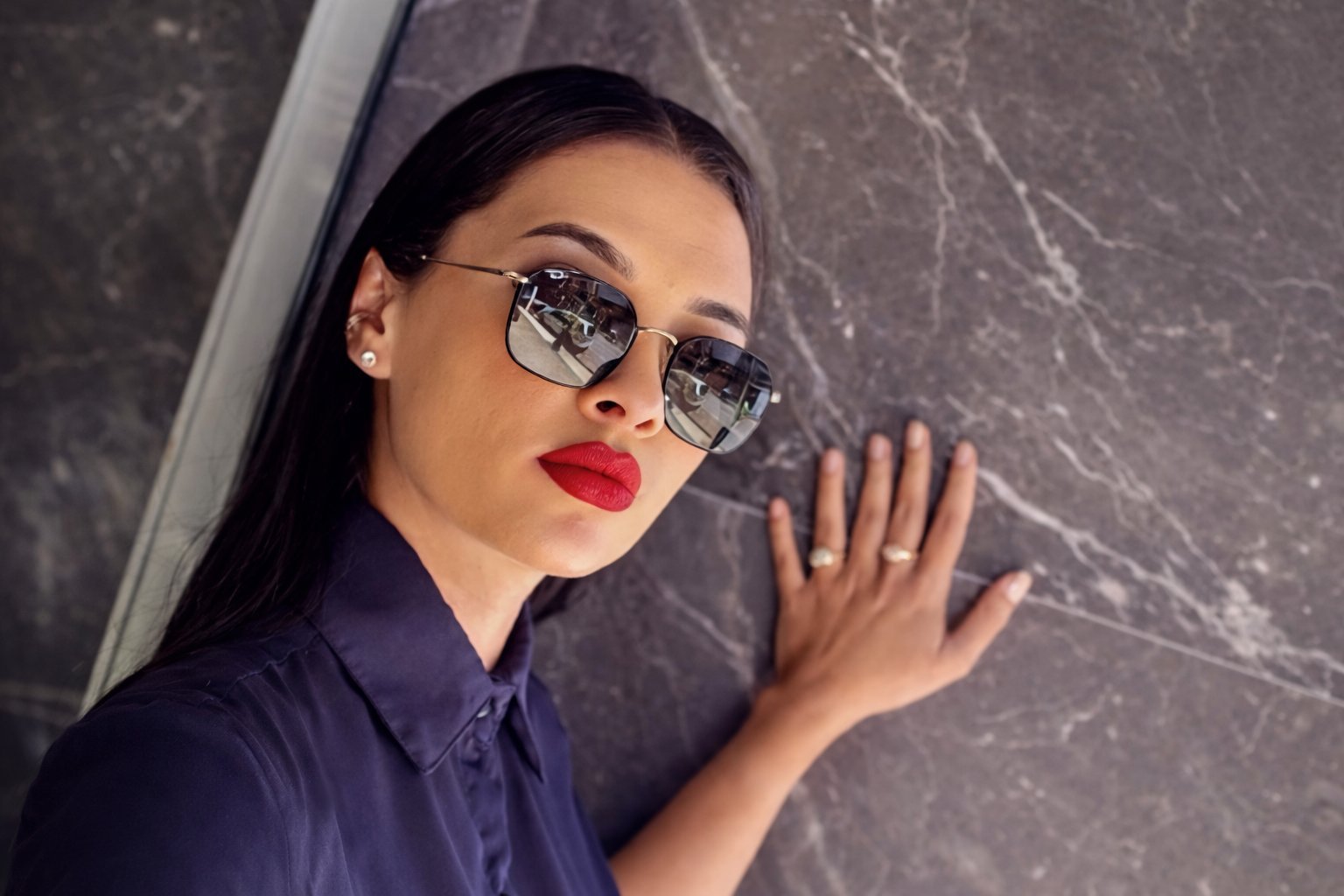 Óculos de sol espelhado quadrado — Ótica Anchieta