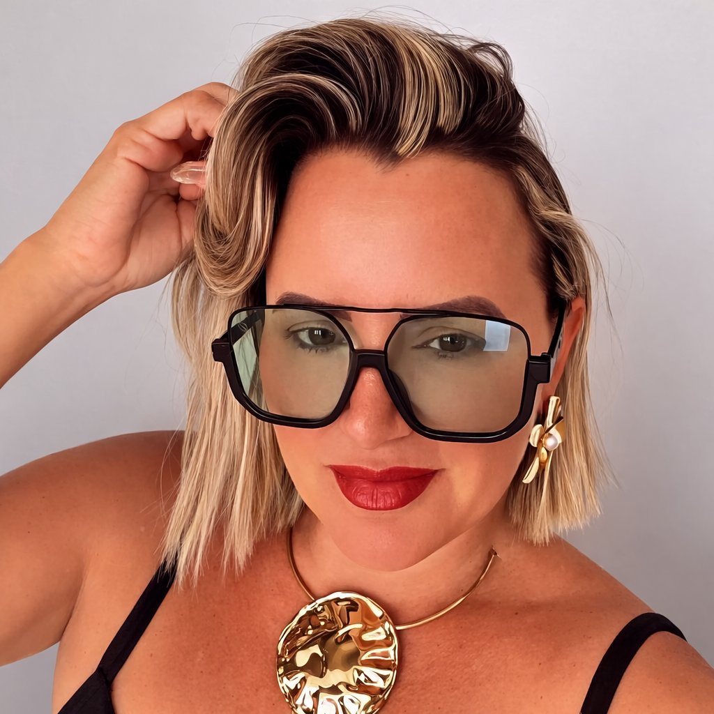 Cliente com óculos de sol oversized — Ótica Anchieta